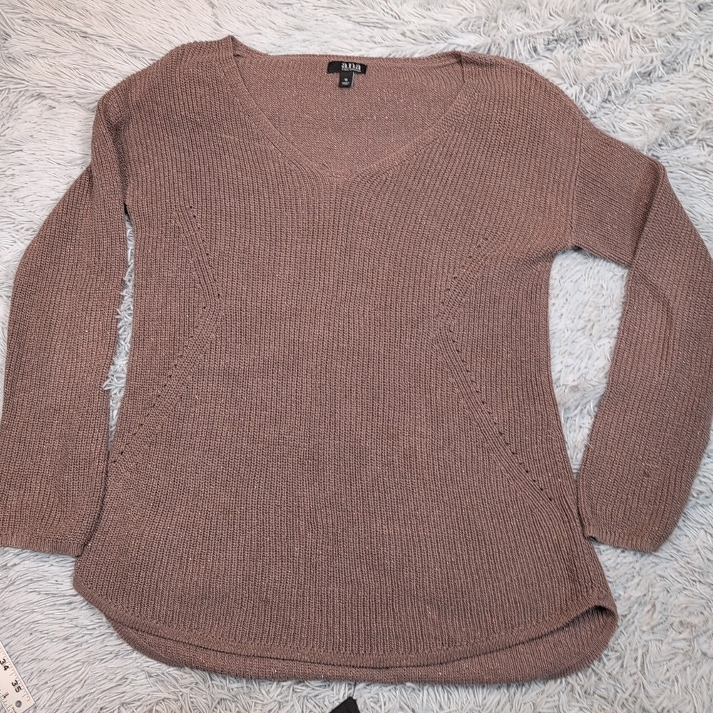 A.N.A Sweater Womens M Sparkly Cozy Comfort Casual Preppy Stretch‎